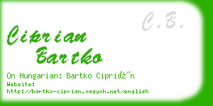 ciprian bartko business card